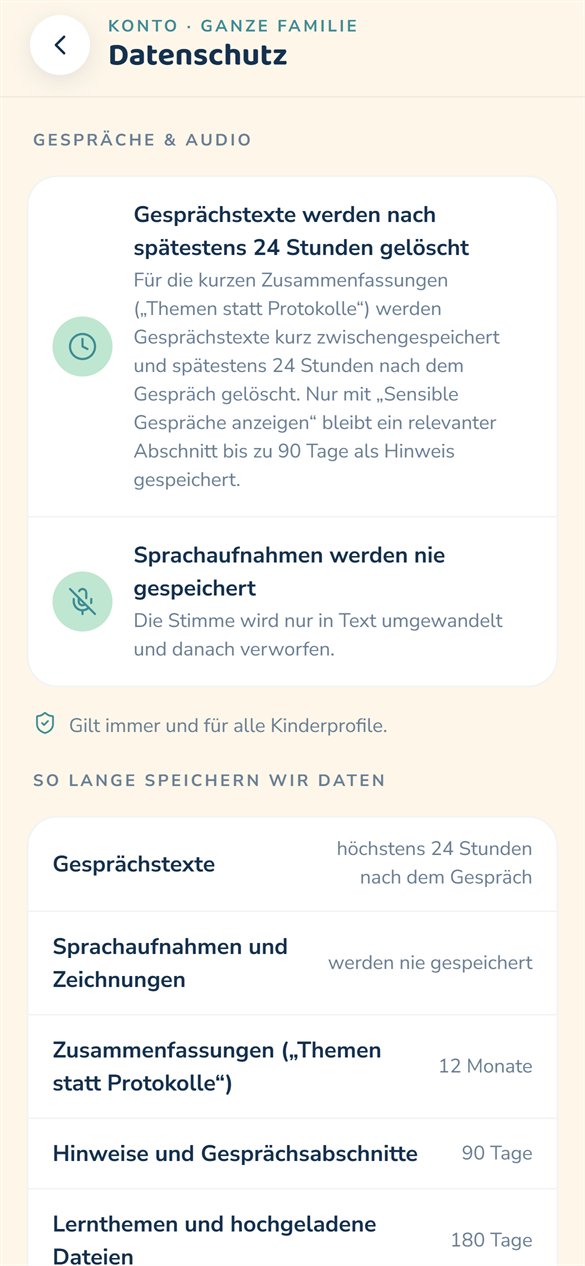 Datenschutz-Einstellungen in der App
